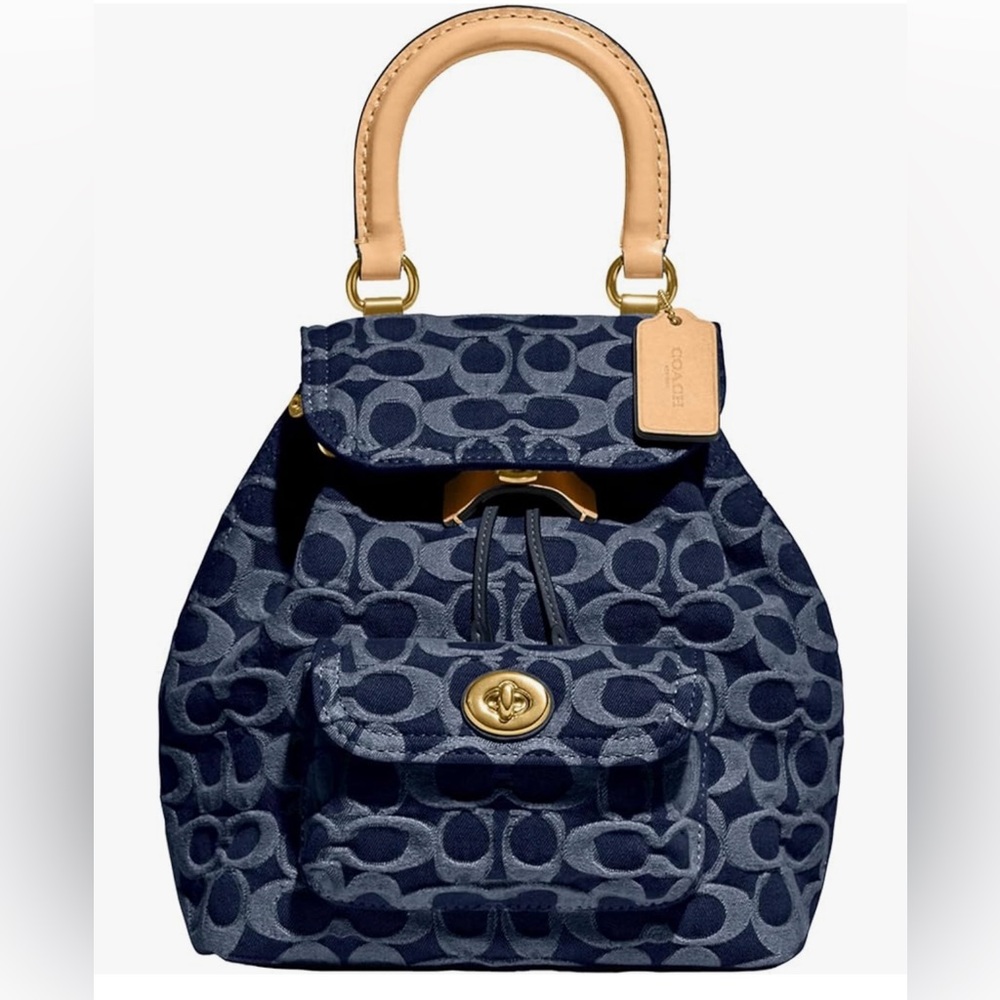 Coach Women's Riya Backpack, Blue, Medium, Coach Dust Bag, NWOT; Brand new! - Picture 1 of 5